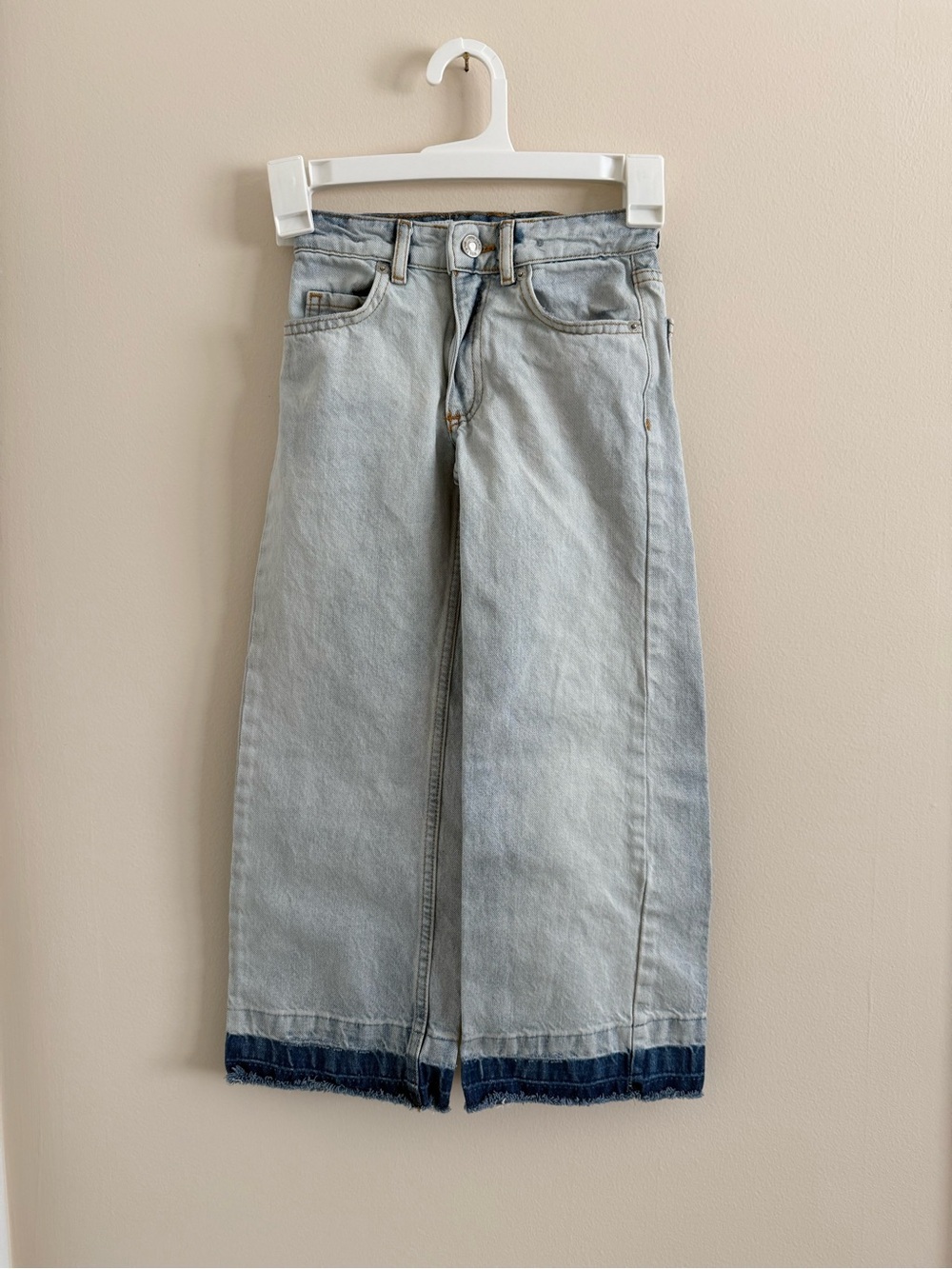 Zara Light Wash Wide Leg Jeans Girls 6-7 years boho